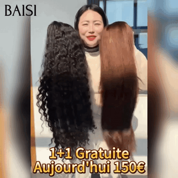BAISI Achetez 1 + 1 Gratuite curly noir ou lisse marron 24P ou perruques hasard selon le stock en soldes 100% bonne qualité 100% Cheveux Humains sans retour