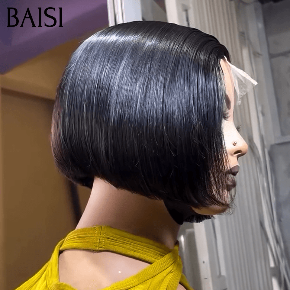 BAISI 13x4 Frontale Lace Perruque 16 Pouces En Couleur Brun avec Racine Noir 1BT27#1B# 148€ ou 10Pouces Marron 138€coupe personnalisée boucles voluminieux ou 2X6 lace 8 Pouces 78€ BOB Vietnam Hair 300% densité plus de 20 ans d' utilisations FR20