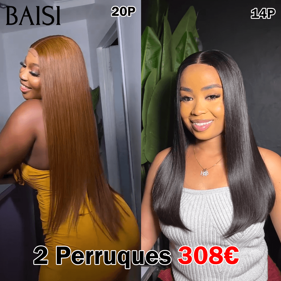 BAISI 2 Perücken OHNE Kleber Körperwelle und lockige Welle zum Weiterverkauf 275 € 18 Zoll aus 100 % echtem Menschenhaar VIP100