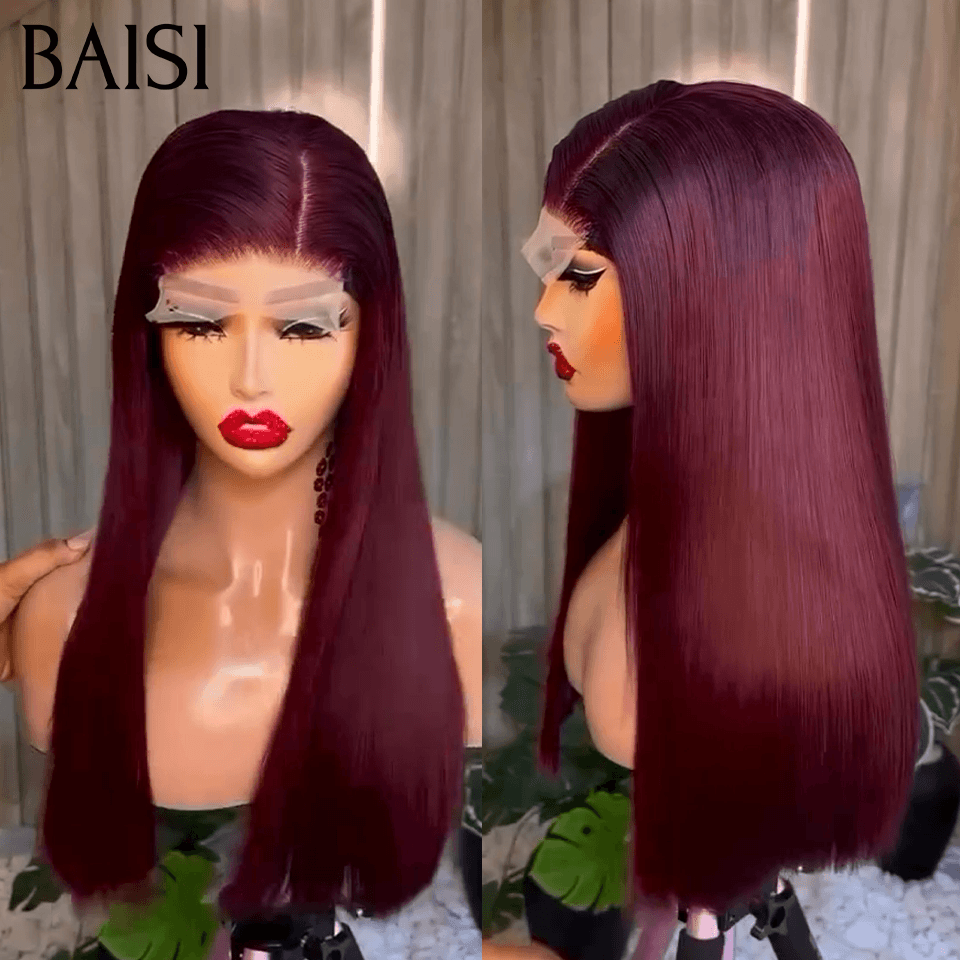BAISI Luxury Straight Bob 2x6 Lace Wig 100% Vietname Hair in color #4/Grey SDD BONE STRAIGHT In 100% Real Human Hair