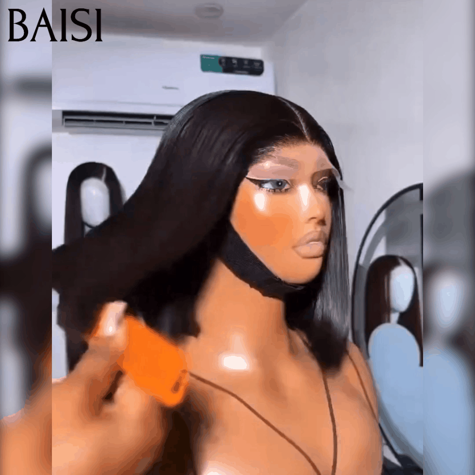 BAISI 13X4 lace Bob Perruque Lisse Straight 4 Couleur 10 pouces ou 2x6 lace SDD BONE STRAIGHT Lisse 10 Pouces 108€ 100% Cheveux Humains