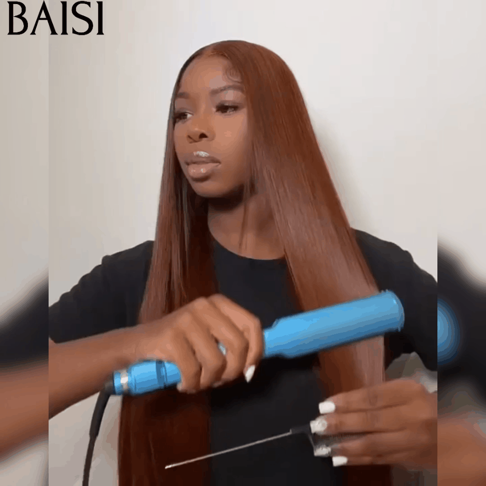 BAISI Achetez 2 perruques minimum au prix d'usine fournisseur 13x4 Lace Frontal Perruque Lisse Marron #4 En 100% Cheveux Humains (Pas Besoin de Code)