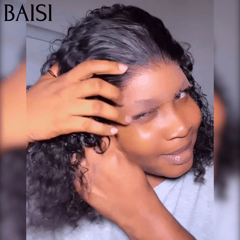 BAISI Achetez 2 perruques minimum au prix d'usine fournisseur en France TVA 0€ 48H arrivé 13x4 Frontal Bob Perruque Bouclée Curly 100% Cheveux Humains (Pas Besoins De Code)