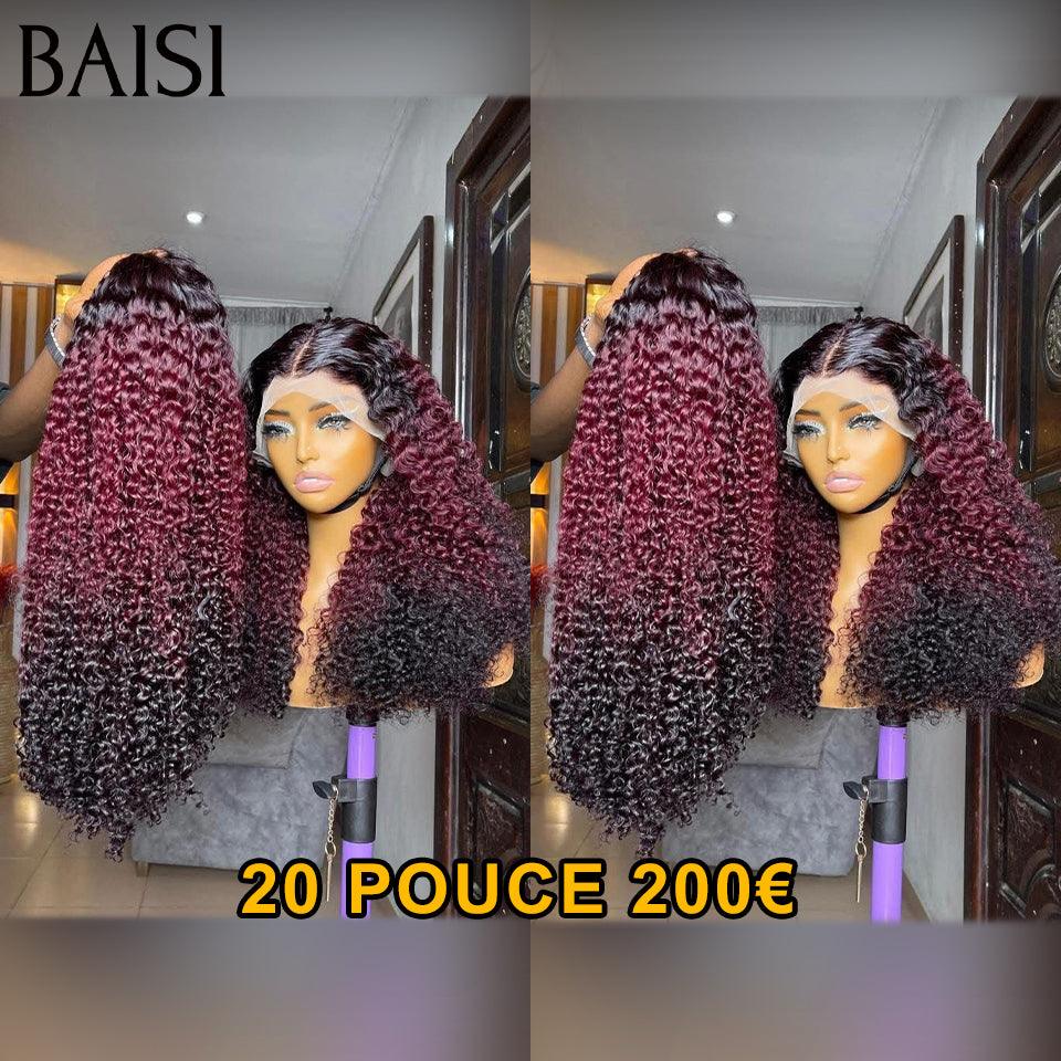 BAISI 300% Volumen Peluca rizada Frontal de encaje grande 13X6 20 pulgadas en cabello 100% humano