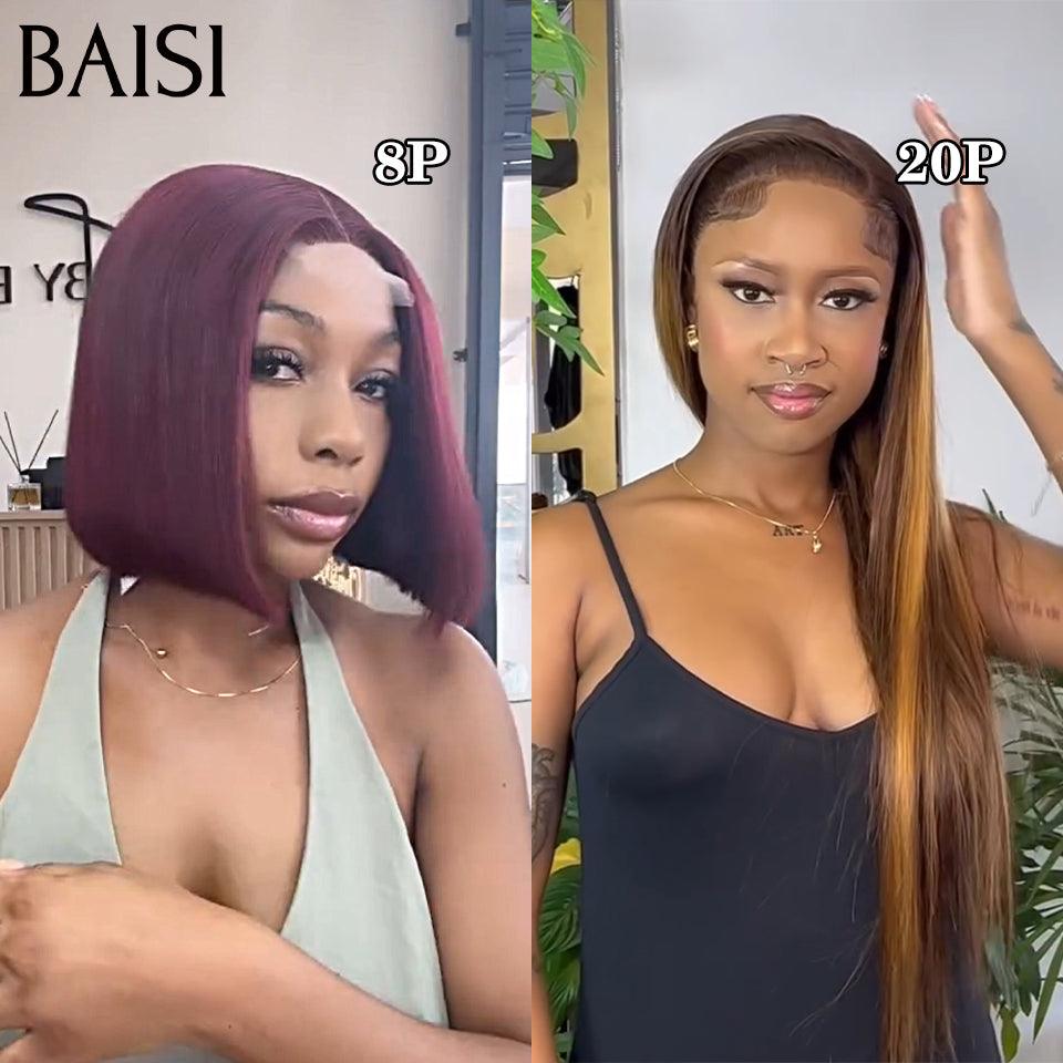 BAISI 2 Perucas SEM cola Onda corporal e onda encaracolada para revender 275€ 18 polegadas em cabelo 100% humano real VIP100