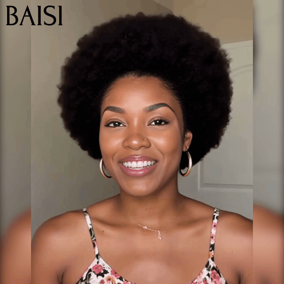 BAISI Afro Curl Perücke 8 Zoll 48 € in Schwarz aus 100 % Echthaar