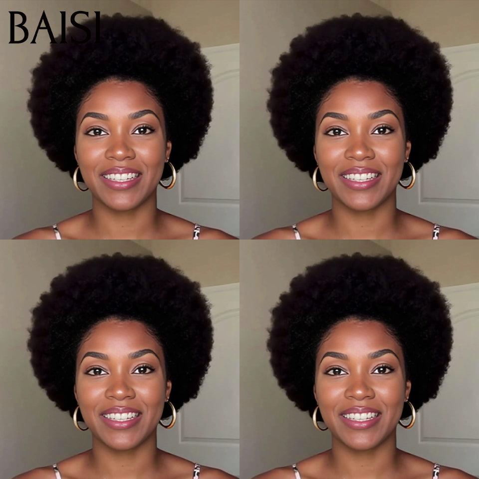 BAISI Afro Curl Perücke 8 Zoll 48 € in Schwarz aus 100 % Echthaar