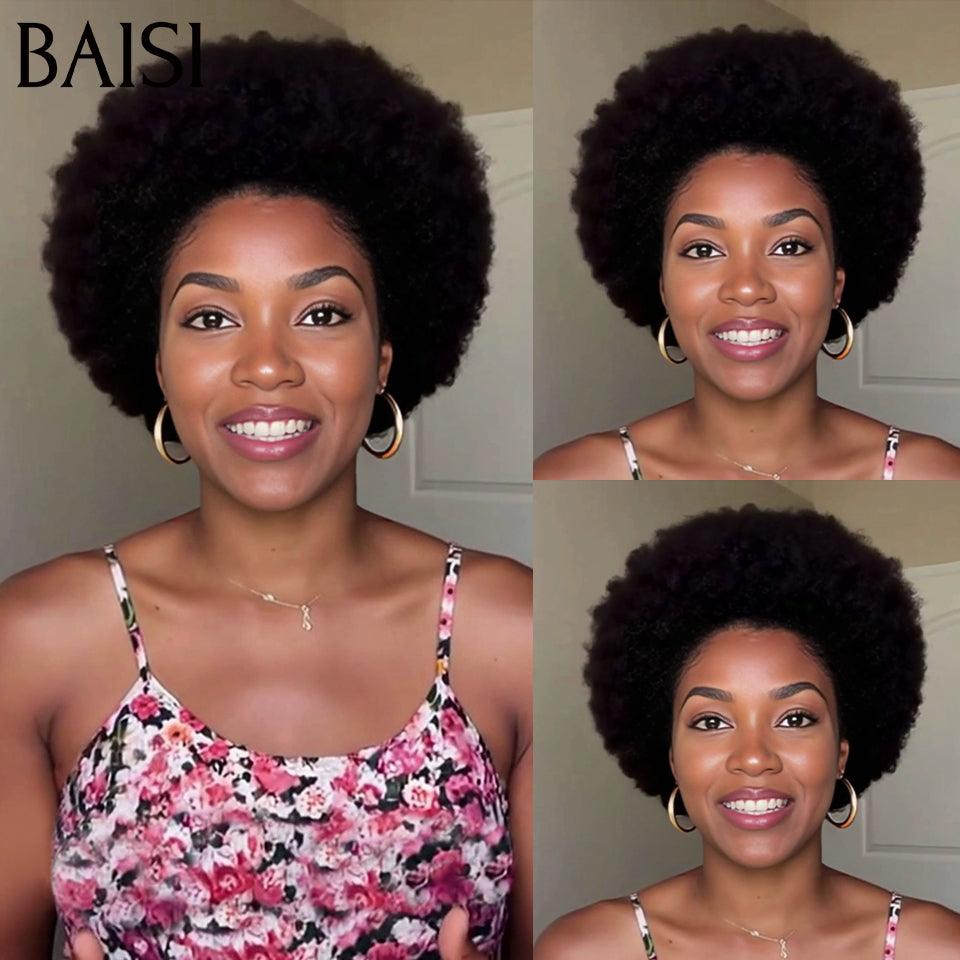 BAISI Afro Curl Perücke 8 Zoll 48 € in Schwarz aus 100 % Echthaar