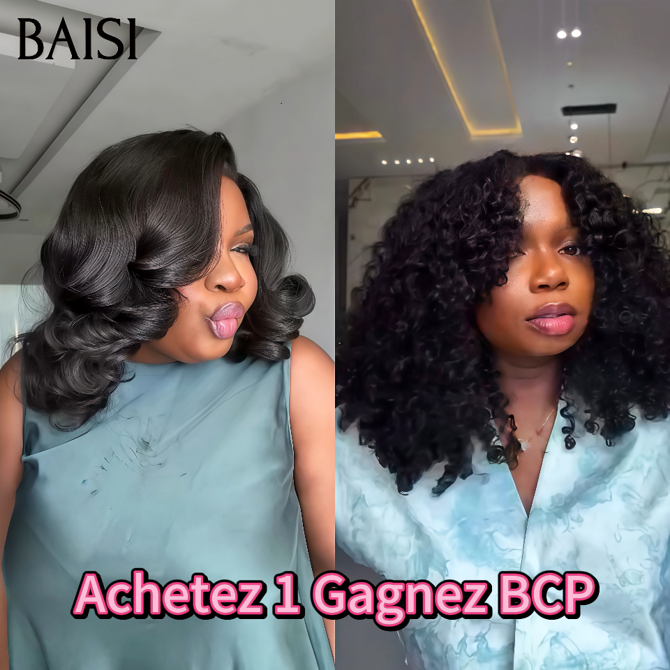 BAISI Perruques BOB PROMO Offre spéciale 13x4 lace frontal egg wave 12 Pouces et curly wave 14 Poucesen 100% vrais cheveux humains