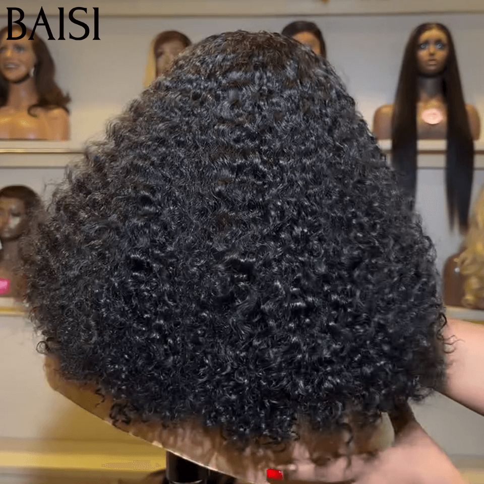 BAISI 300% Volume Grande Renda Frontal 13X6 Peruca Encaracolada 20 Polegadas em Cabelo 100% Humano