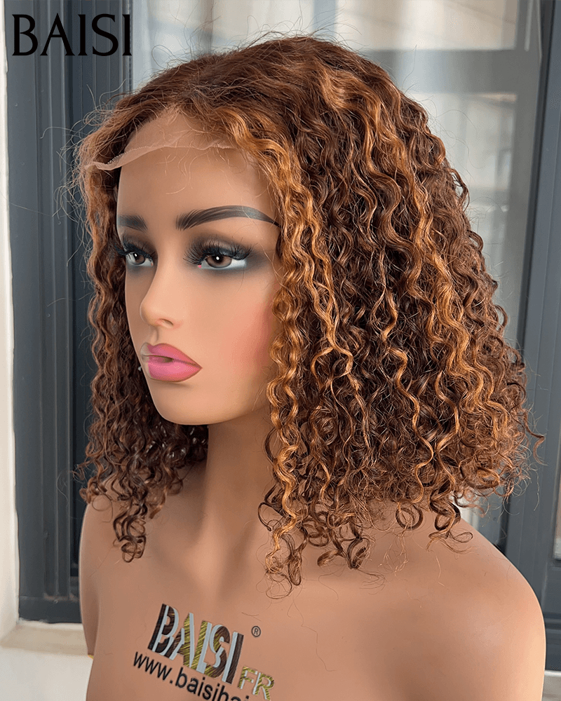 BAISI 2 Wigs WITHOUT glue Body wave and curly wave to resell €275 18 inches in 100% real human hair VIP100