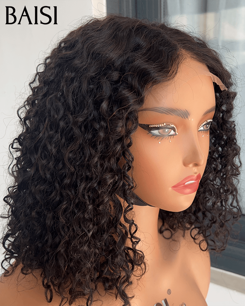 BAISI 2 Wigs WITHOUT glue Body wave and curly wave to resell €275 18 inches in 100% real human hair VIP100