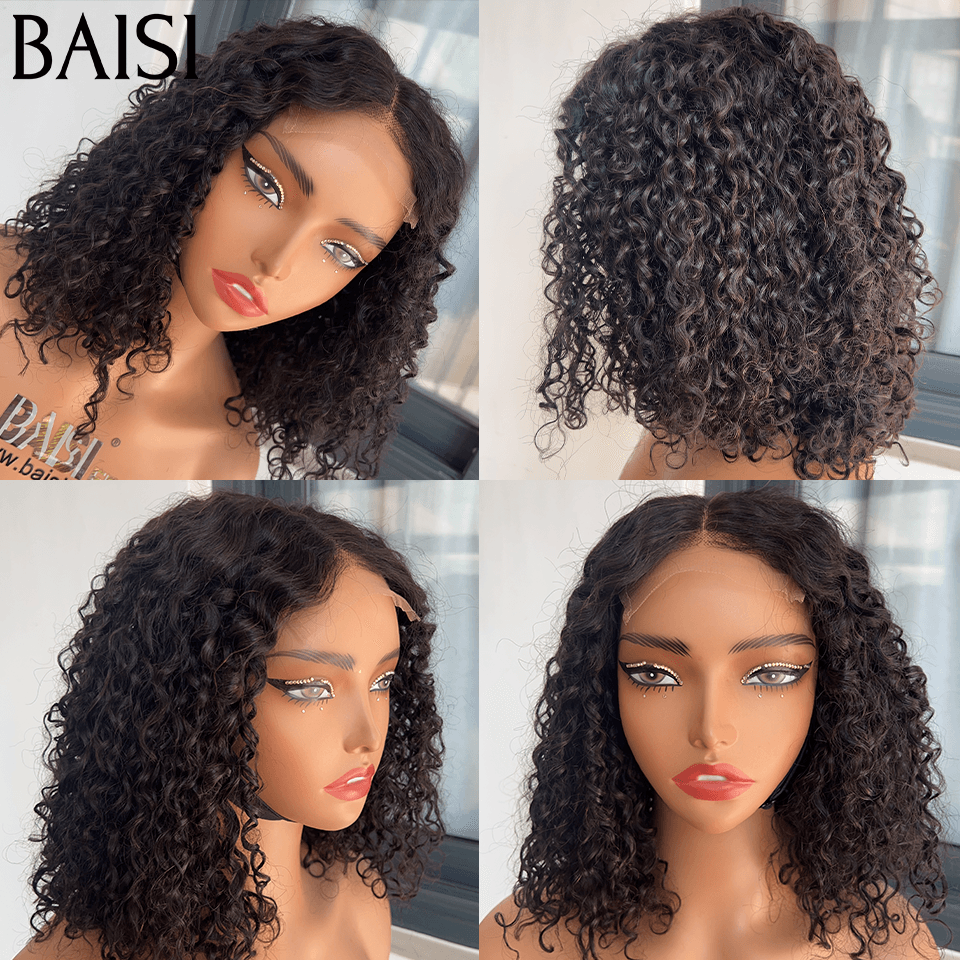 BAISI 2 Wigs WITHOUT glue Body wave and curly wave to resell €275 18 inches in 100% real human hair VIP100