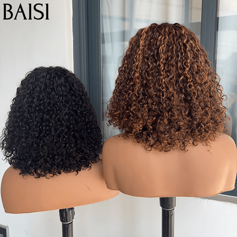 BAISI 2 Wigs WITHOUT glue Body wave and curly wave to resell €275 18 inches in 100% real human hair VIP100