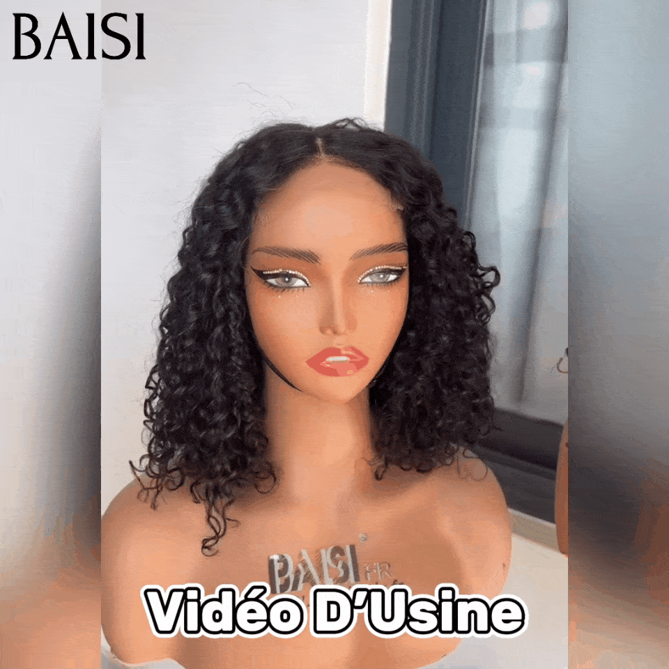 BAISI 2 Wigs WITHOUT glue Body wave and curly wave to resell €275 18 inches in 100% real human hair VIP100