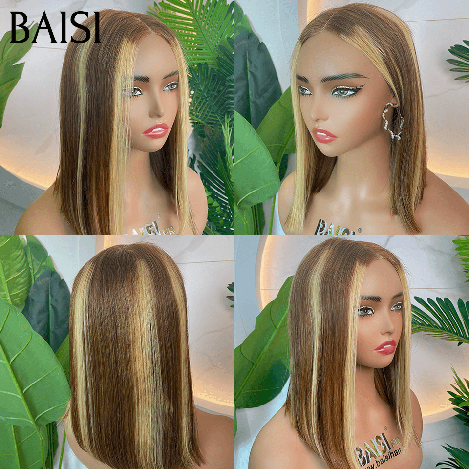 Baisi luxo em linha reta bob 2x6 peruca de renda 100% cabelo vietnamita na cor #4/cinza sdd osso reto em 100% cabelo humano real