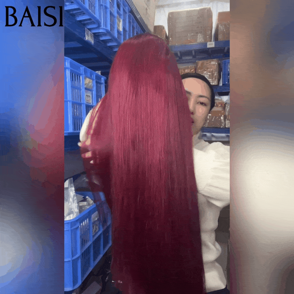 BAISI 2X6 Perucas de Luxo 100% Cabelo Vietnamita Liso na cor Marrom e Preta 1BT30 # 300% densidade mais de 20 anos de uso A1 Feito por cabelo volume de fios virgens duplos desenhados