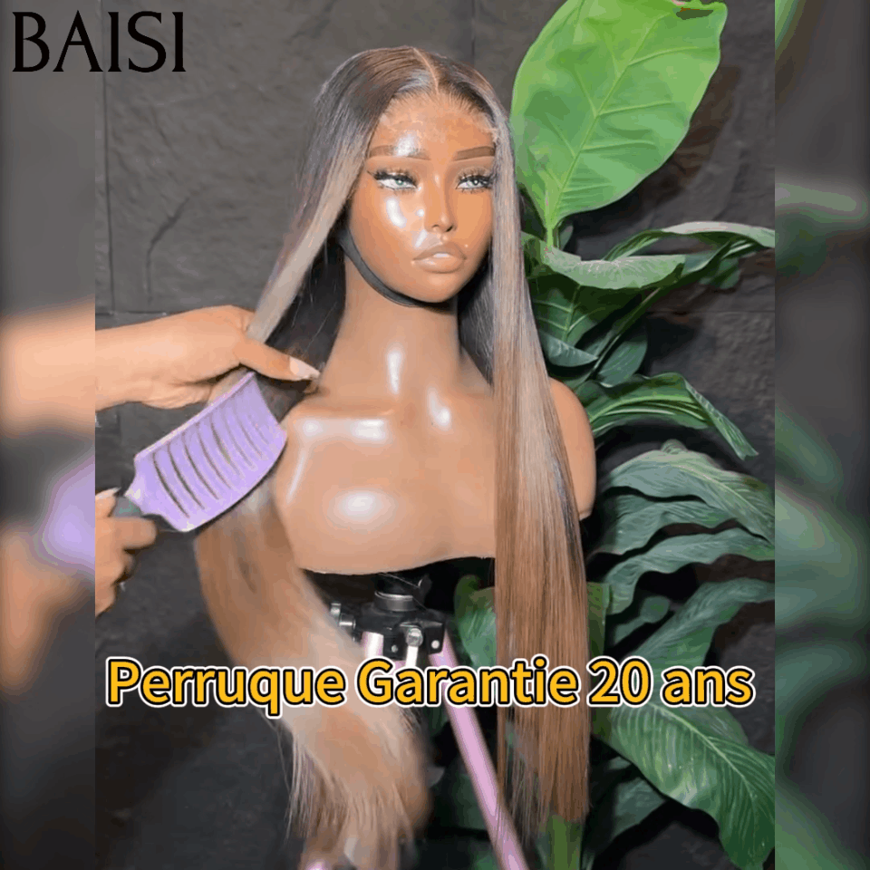 BAISI 13x4 Lace Perruque Lisse 18 POUCE 156€ en couleur #4#30#4 ou 1BT4# en 100% Cheveux Humains CODE: FR20