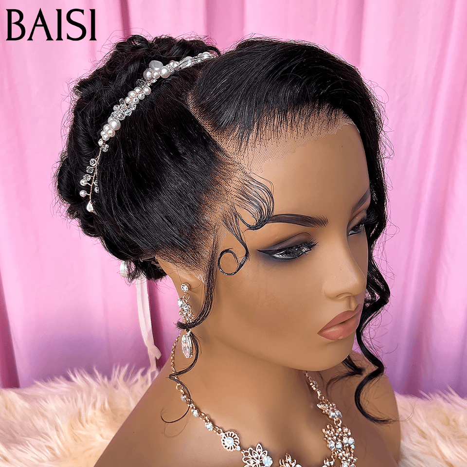 BAISI Coiffure de luxe Linda ou Emma Perruques Mariage Prête à porter chignon et personalisation comme sur la vidéo 100% identique avec lace frontale pour mariage ou événement spécial BS120