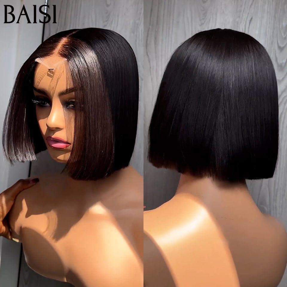 BAISI 300% densité 15A SDD BONE STRAIGHT 8 pouce 85€ 2x6 Lace Closure Perruque Lisse en 100% Vietnam Hair Pre-plucked