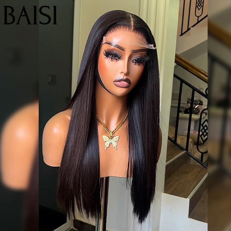 BAISI 4x4 Lace Luxus-Perücken, SDD-Knochen gerade, 100 % Vietnam-Haar, glatt, A1, hergestellt aus doppelt gezogenen Echthaarsträhnen, Volumen 250 % Dichte