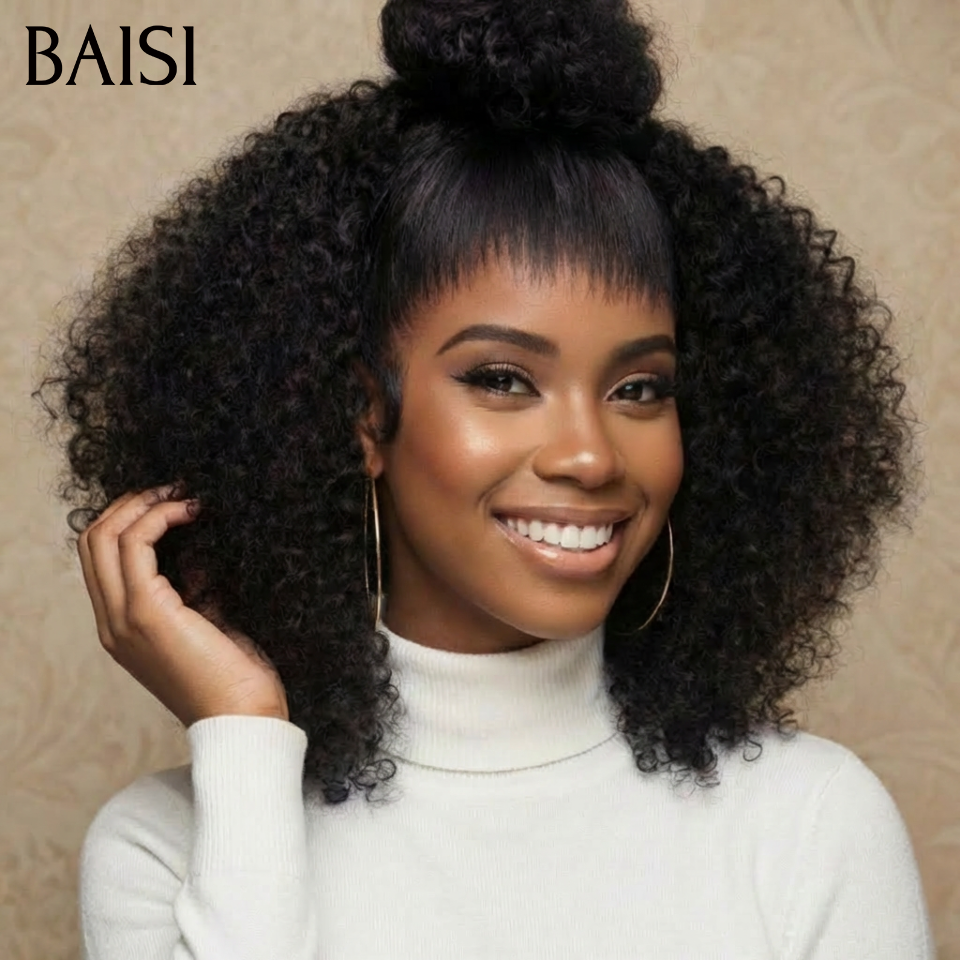 BAISI HAIR FR Grandes Promotion Perruque Lace Frontal Perruque Kinky Curly en 100% Raw Hair