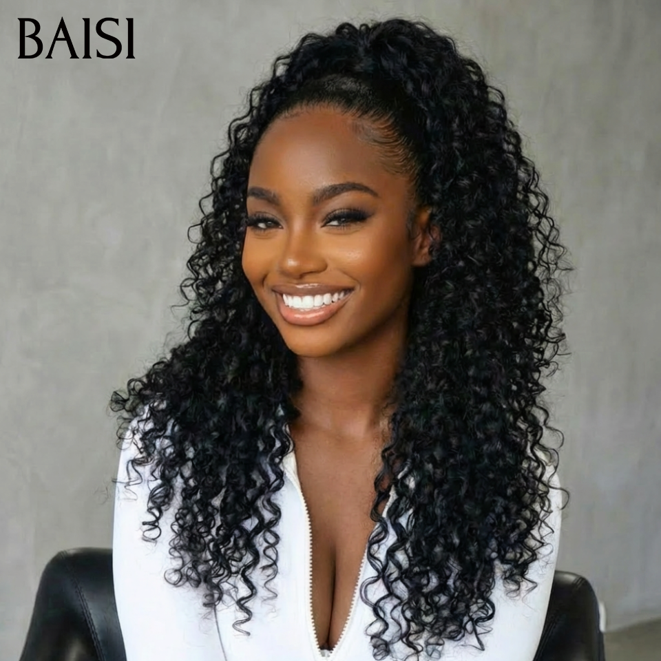 BAISI 13x4 Frontal Perruque Deep Wave 20 pouce 109€ NOIR ou Miel 30# 26 Pouce En Promo avec CODE En 100% Raw Hair D