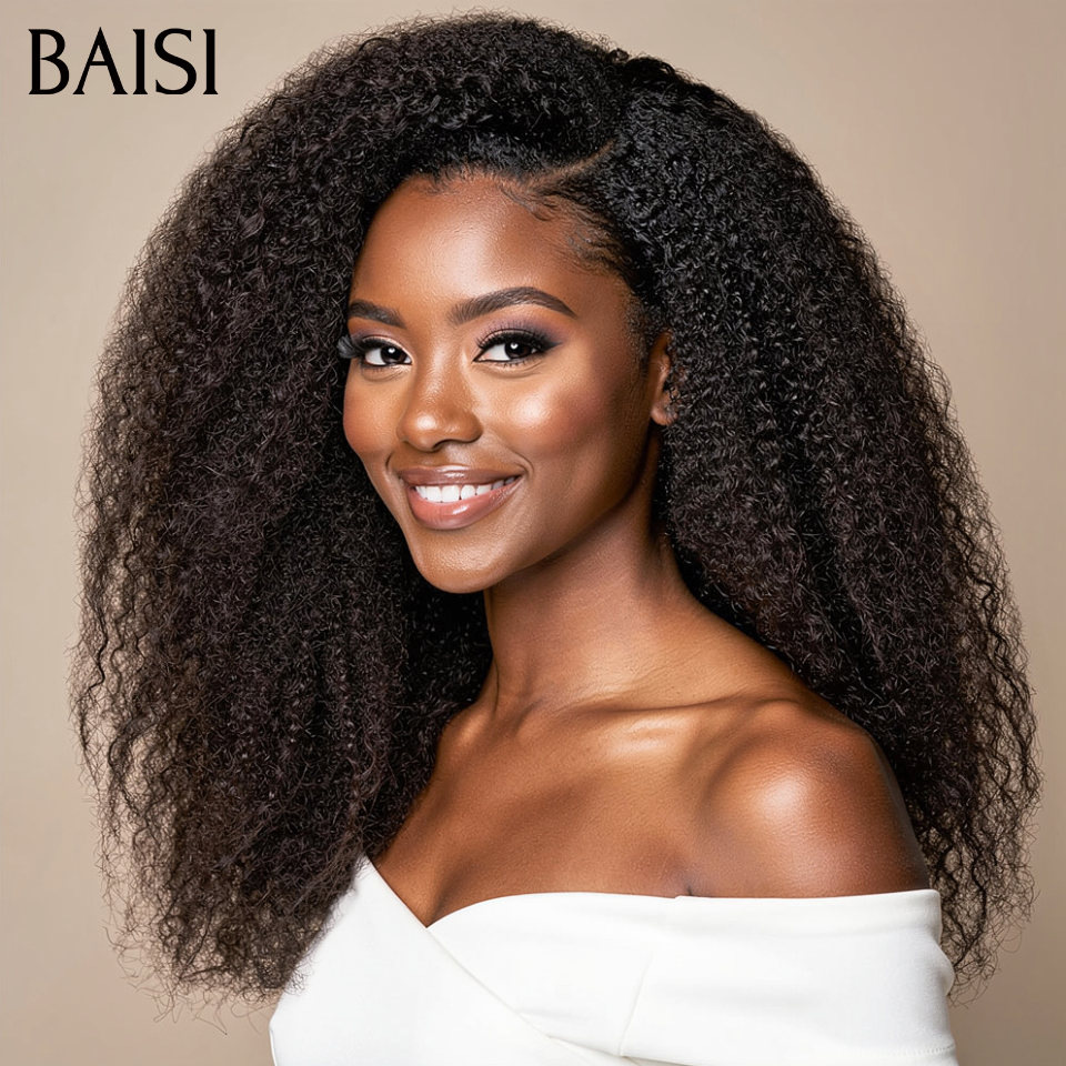 BAISI 13x4 lace frontal curly wave 20 pouce Raw Hair 108€ ou 2 Perruques bob 190€ Sans Colle Facile à Porter en 100% vrais cheveux humains Lace déjà couper