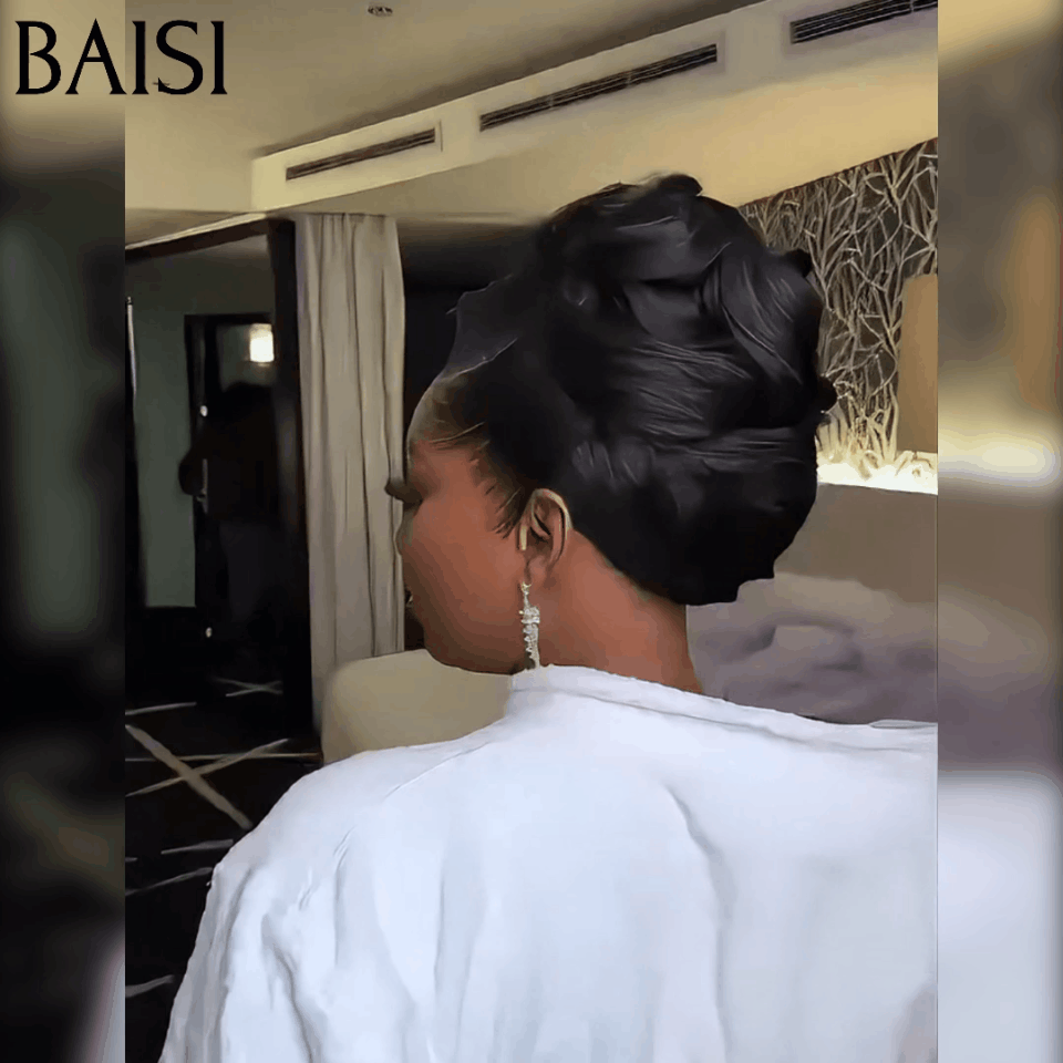 BAISI Coiffure de luxe Mia Perruques Mariage Prête à porter chignon et personalisation comme sur la vidéo 100% identique avec lace frontale événement spécial BS120