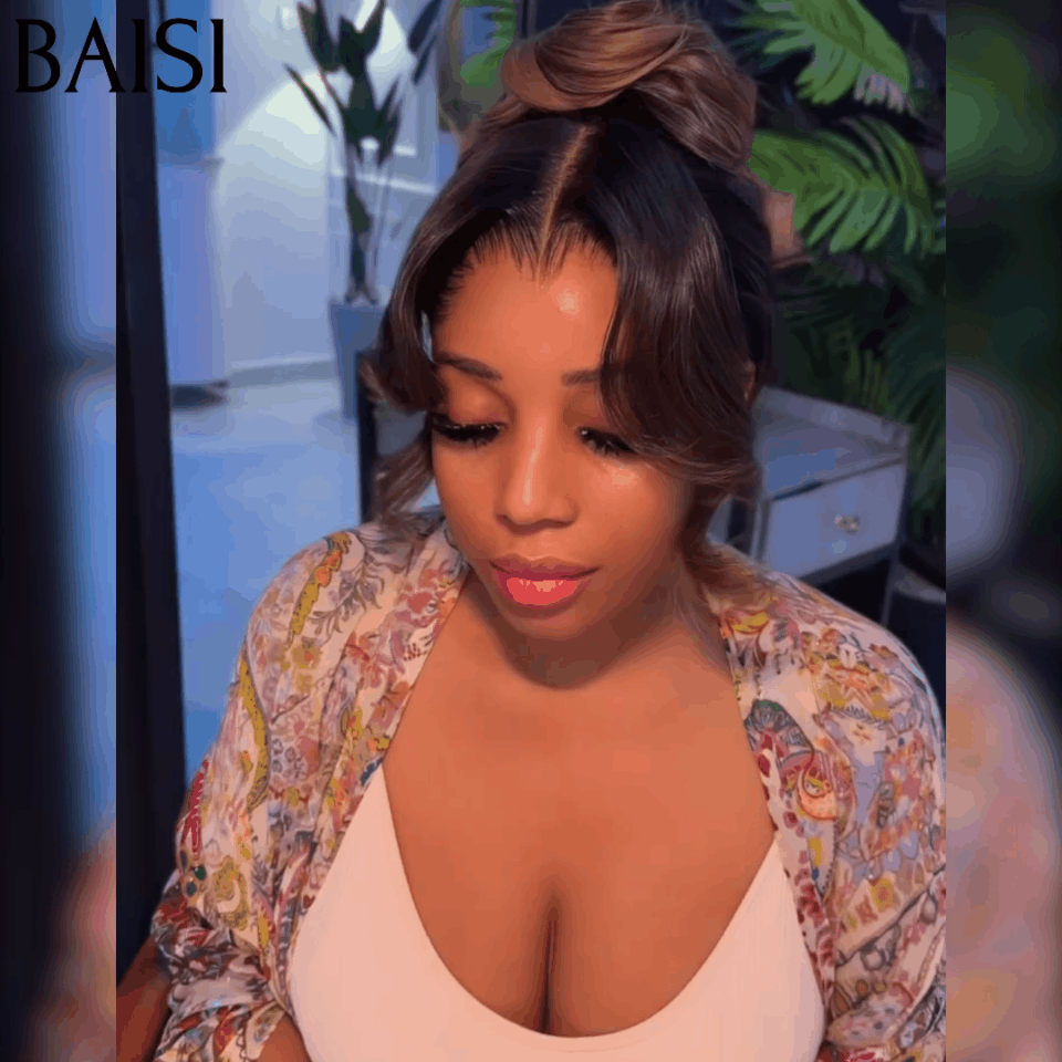 BAISI Coiffure de luxe Chloé Perruques Mariage Couleurs personnalisées Prête à porter chignon et personalisation comme sur la vidéo 100% identique avec lace frontale événement spécial BS120