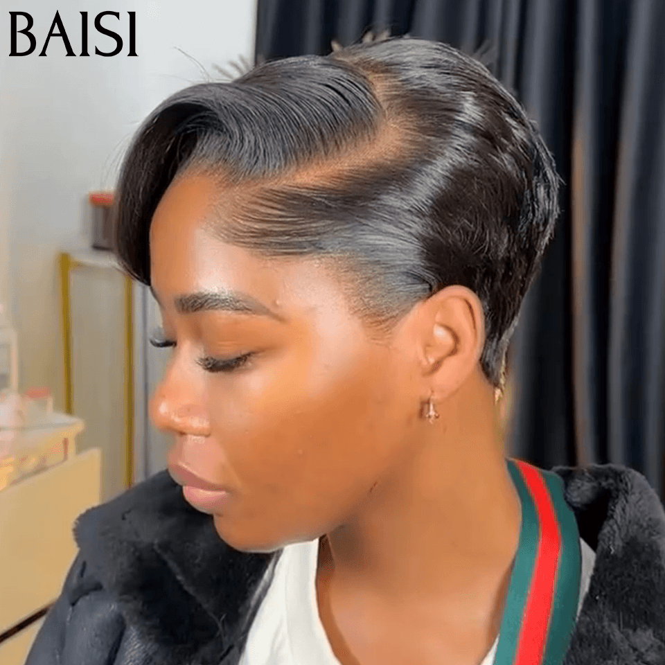 BAISI #613 peluca ondulada de cuerpo rizado Rubio Frontal de encaje con parte en T con encaje transparente 13x1x6