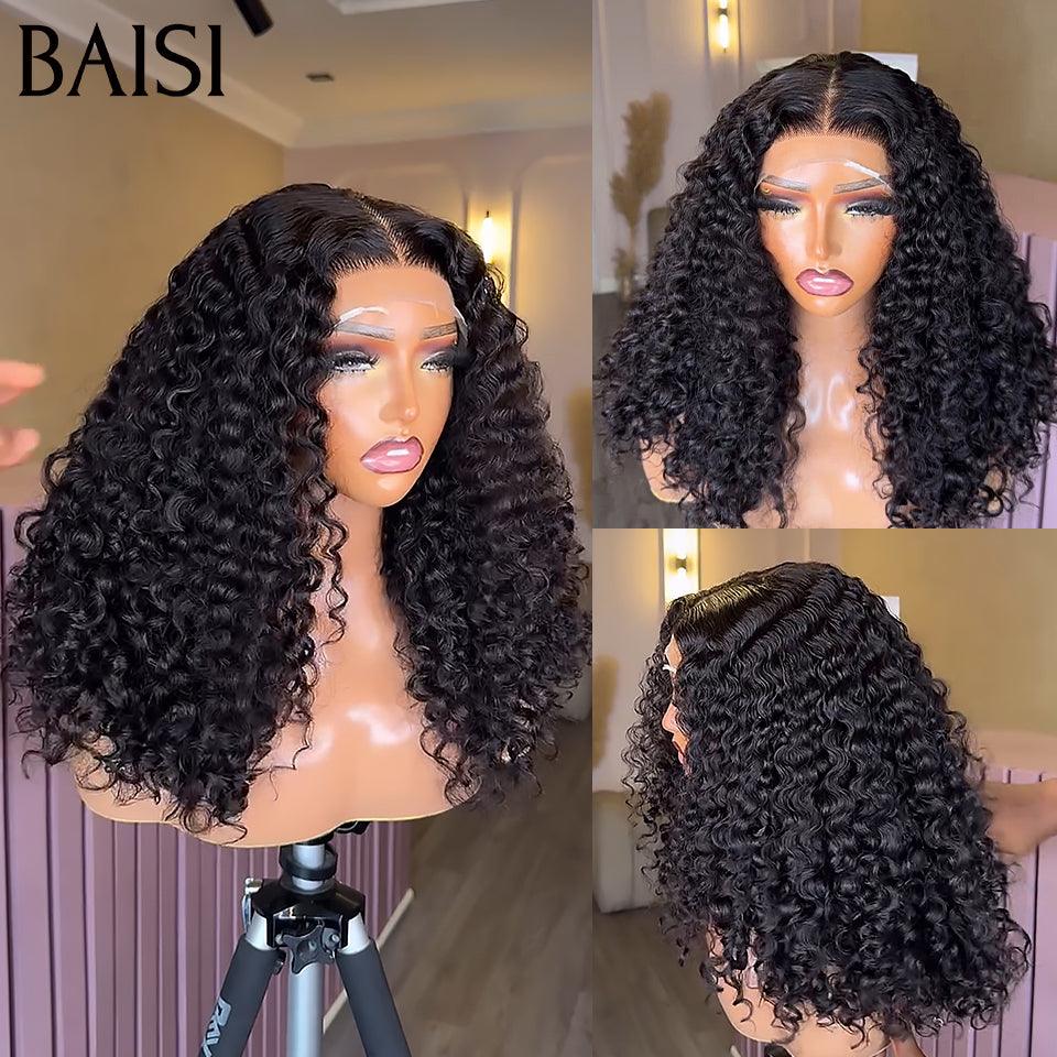 BAISI Grande SOLDES 4X4 Closure Perruque 14 Pouces water wave moitié prix 250% Densité 100% Cheveux humains MP50