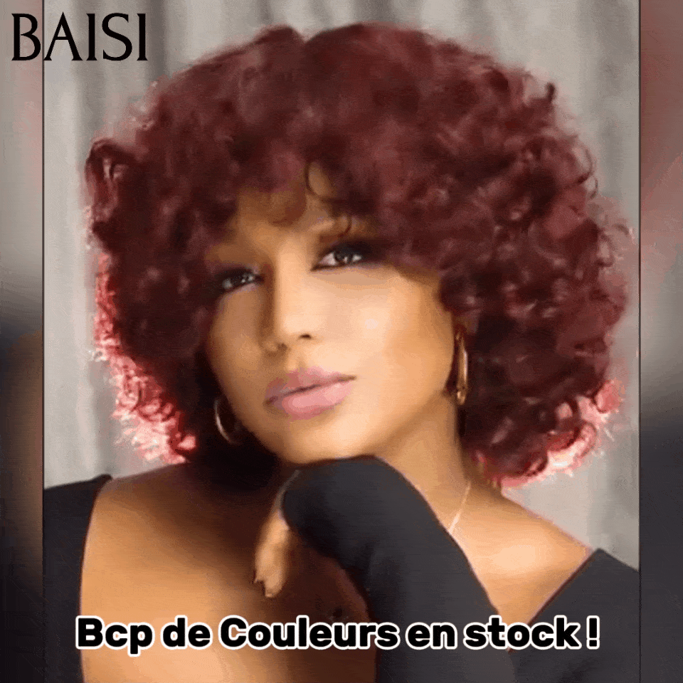 Oferta Flash BAISI 77€ Peluca Bob EGG ondulada con Flequillo en Negro Sin Encaje en Cabello 100% Humano FR20