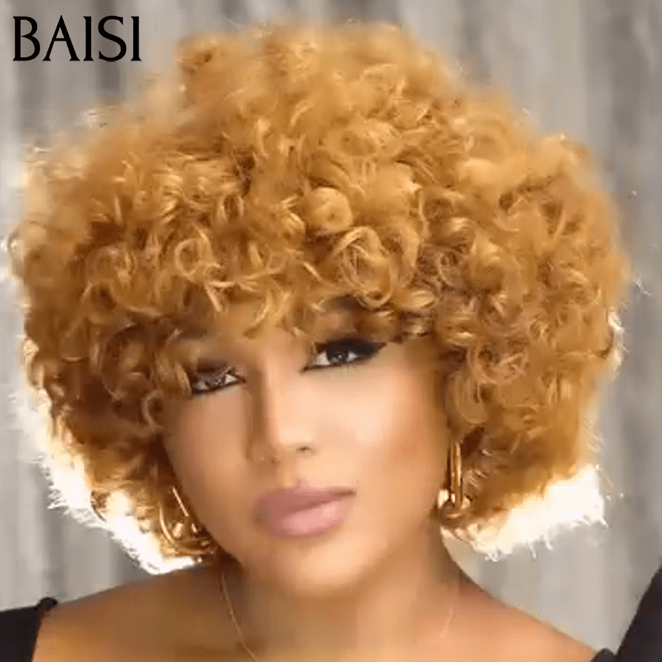 Oferta Flash BAISI 77€ Peluca Bob EGG ondulada con Flequillo en Negro Sin Encaje en Cabello 100% Humano FR20