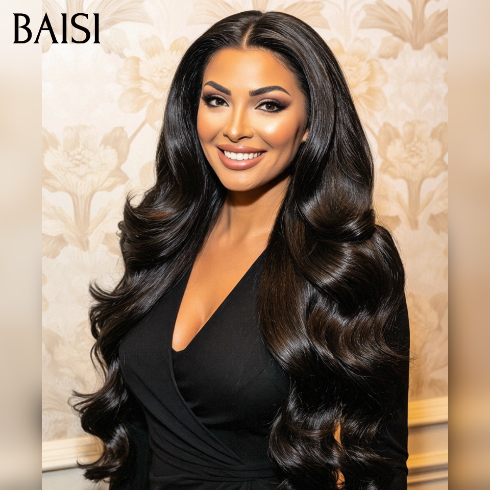 BAISI Compre 2 perucas no mínimo ao preço de fábrica do fornecedor peruca frontal 13X4 extra comprida body wave em 100% cabelo humano