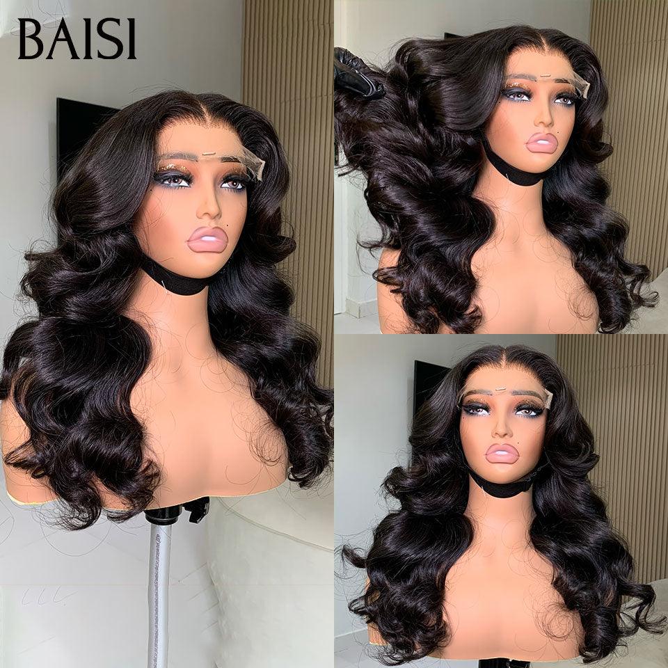 Baisi 13x6 hd renda invisível sem cola peruca reta em renda preta já cortada fácil de usar em cabelo 100% humano densidade 250%