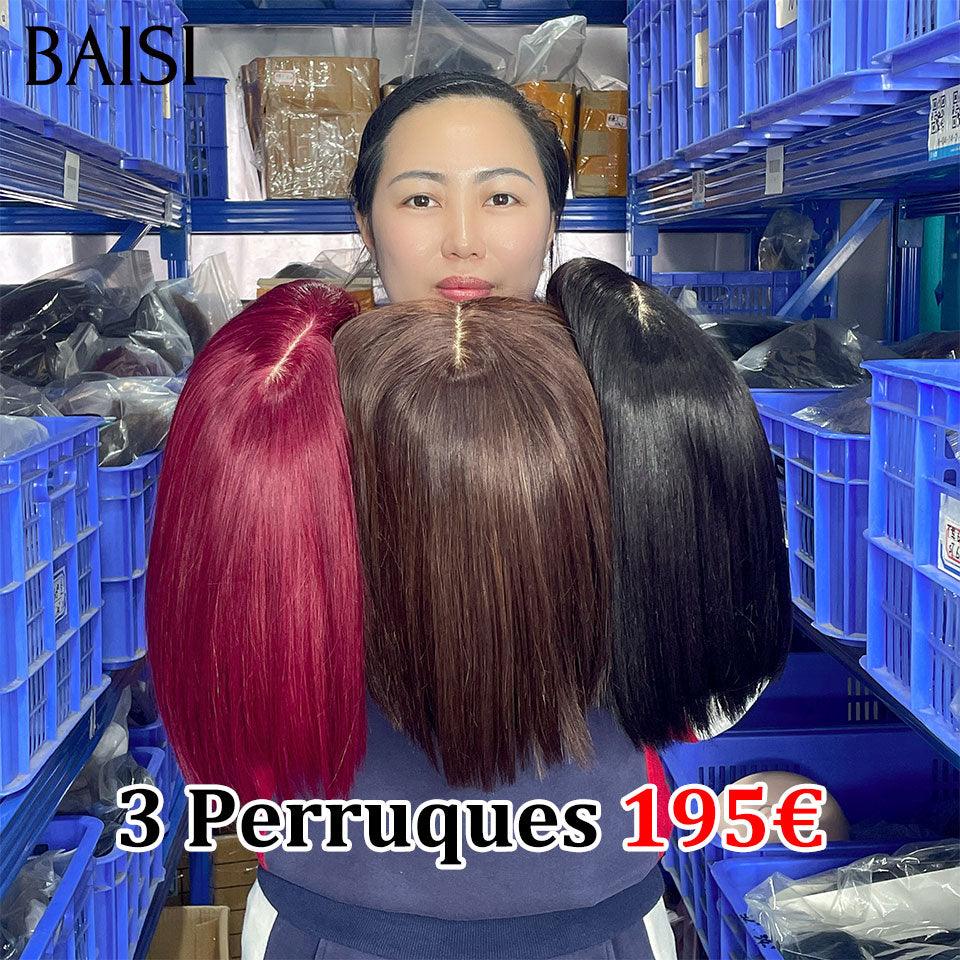 BAISI 2 Perücken OHNE Kleber Körperwelle und lockige Welle zum Weiterverkauf 275 € 18 Zoll aus 100 % echtem Menschenhaar VIP100