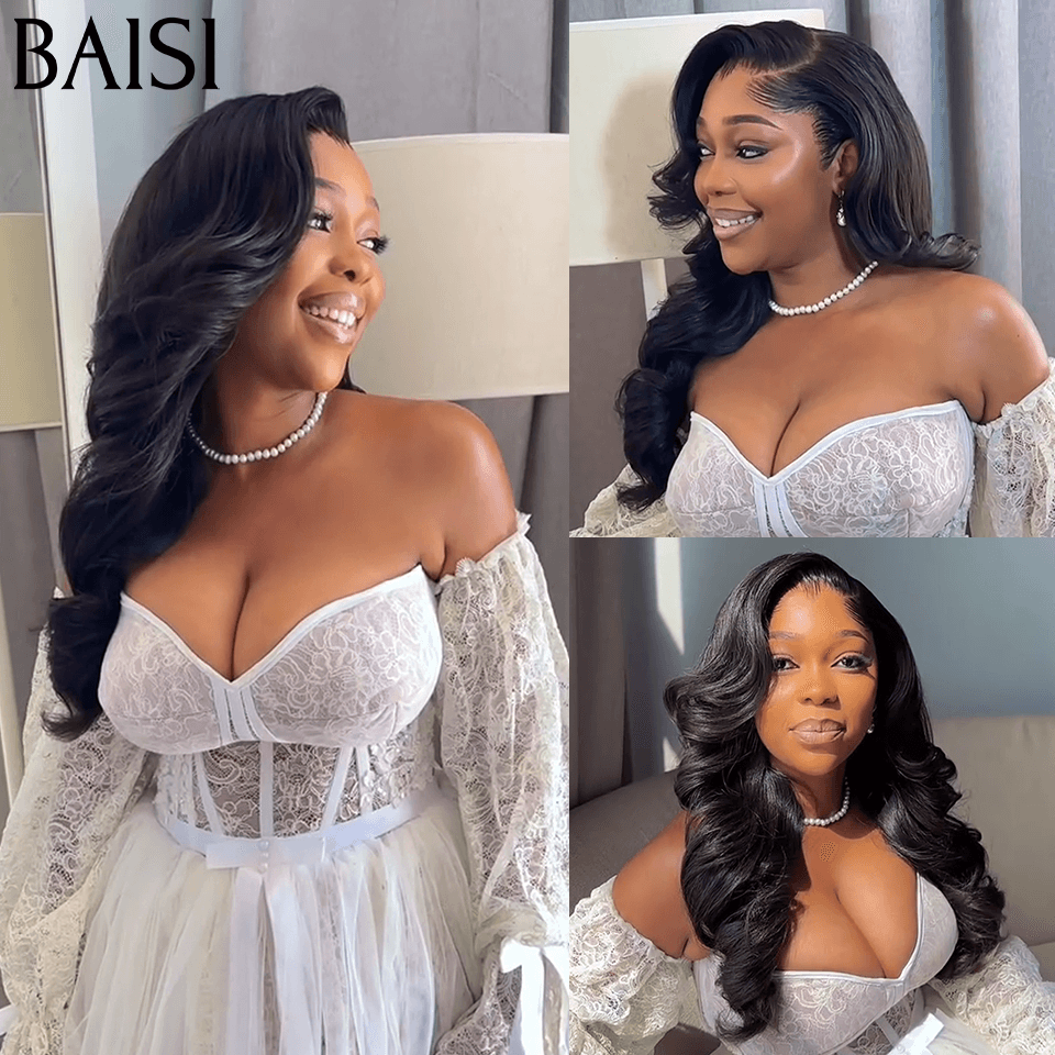 BAISI Coiffure de luxe Carina Perruques Mariage Couleurs personnalisées Prête à porter chignon et personalisation comme sur la vidéo 100% identique avec lace frontale événement spécial BS120