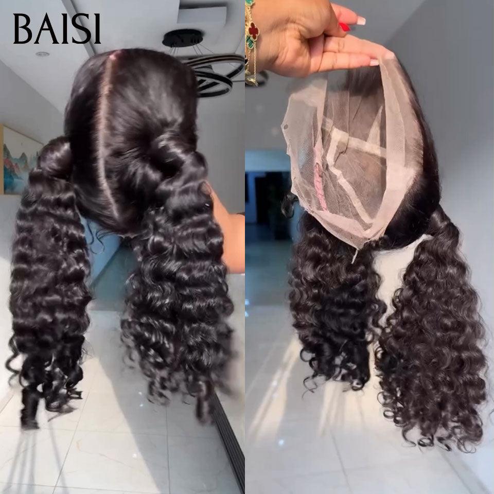 BAISI Perruque Full Lace 100% Cheveux Naturels Full Lace Perruque de luxe haute de gamme plus de 10 ans d' utilisation deep wave 100% Cheveux Humains