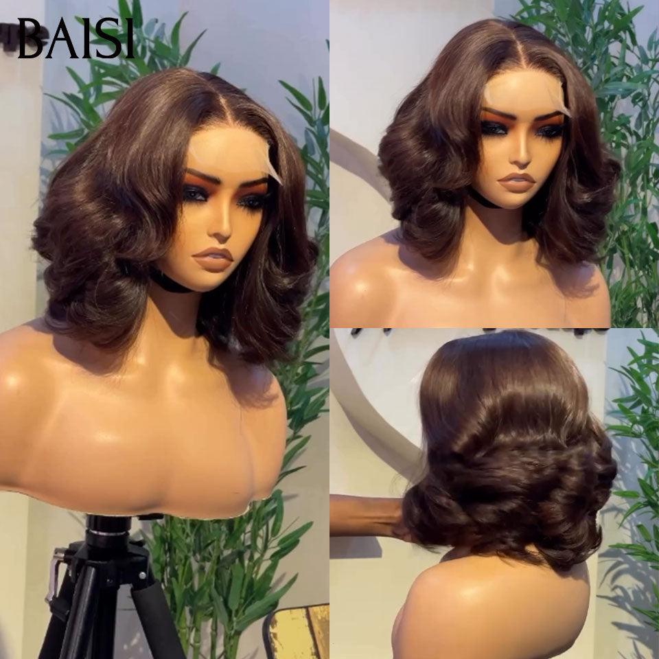 BAISI 13X4 lace perruque marron mixte orange 4#350# 85€ ou 5X5 lace Marron 300% densité 165€ Moitié Prix BOUCLÉE CURLY wave 10 Pouces 100% Cheveux Vierges MP50