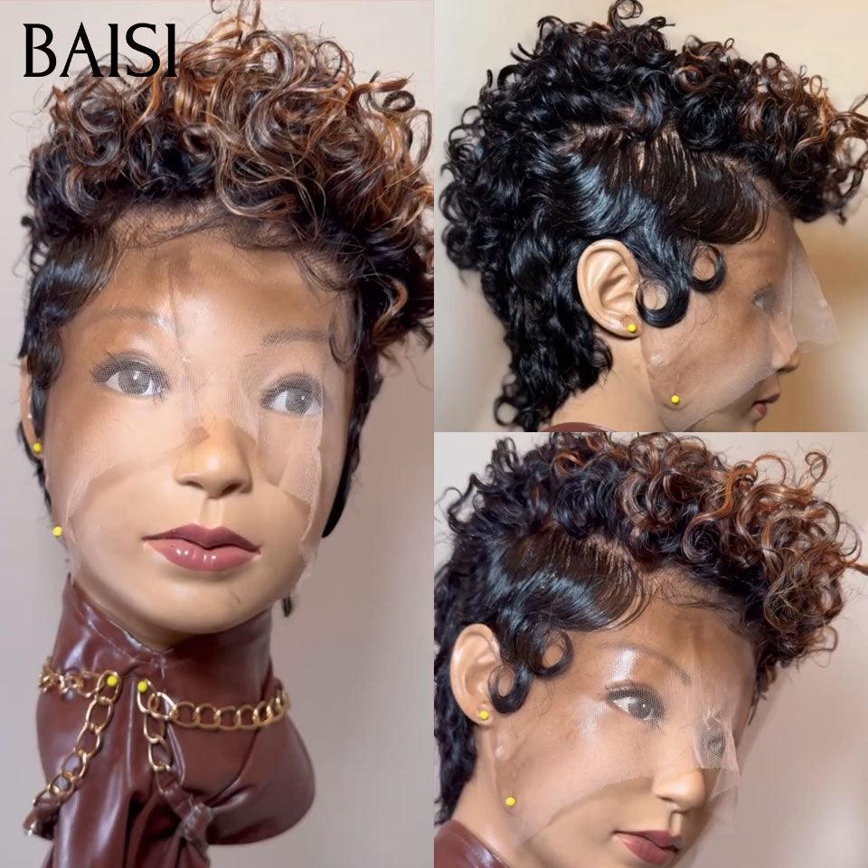 BAISI 13X4 Spitzen-Pixie-Wellenperücke in der Farbe 99J# 65 € in 100 % Echthaar BAISI20