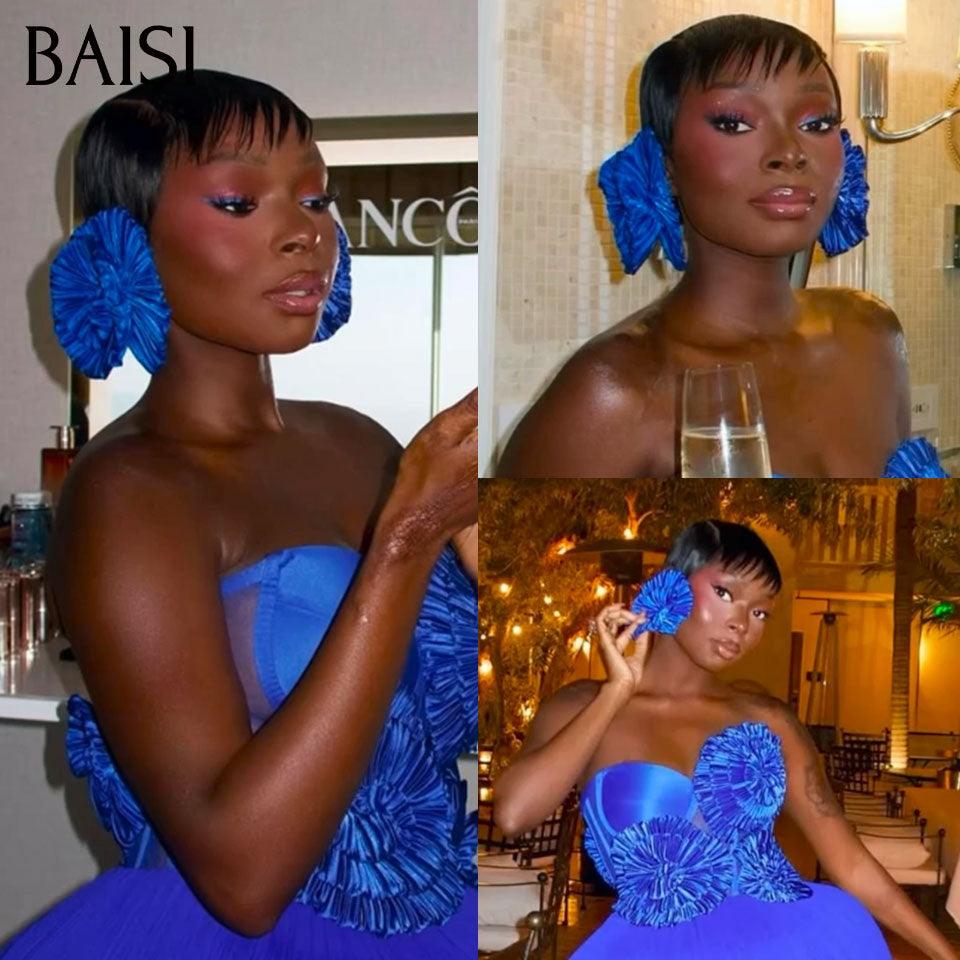 BAISI 13X4 lace Perruque Pixie En Couleur Marron 27# ou Perruque sans colle 45€ en 100% Cheveux Humains