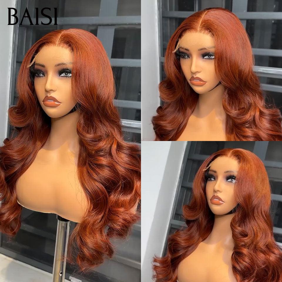 BAISI 13x4 Lace Frontal Wig Body Wave Ginger Orange