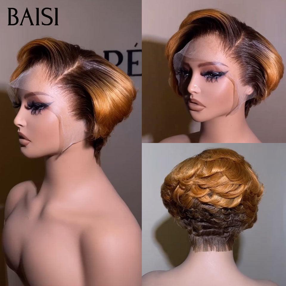 BAISI 13X4 lace Pixie wave Wig In Color 99J# €65 in 100% Human Hair BAISI20