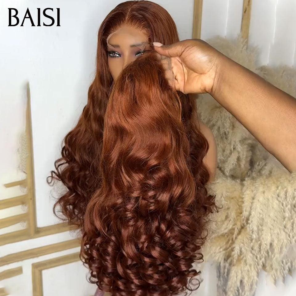 BAISI 13X4 lace Perruque Naturelle wave 20 Pouces En Couleur spéciale 20 pouce 229€ ou Bordeaux 99J# ou Marron 4# 300% Densité en 100% Cheveux Humains