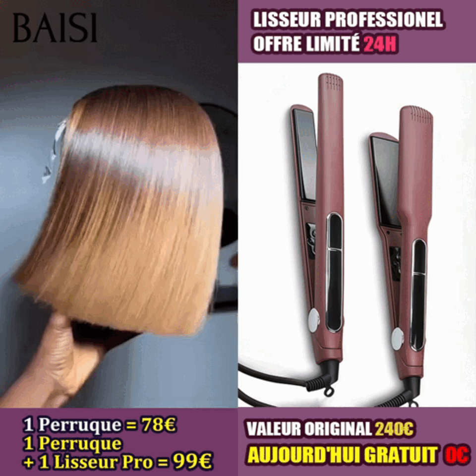 Perruques 13x4 lace frontal Offre spéciale Lisse BOB 10 Pouces Miel 1 Perruque + Lisseur PRO Gratuite PROMO en 100% vrais cheveux humains