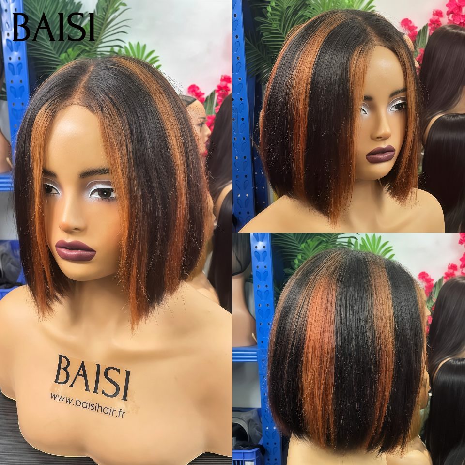 2X6 lace closure BOB 100% Vietnam Hair perruque 8 Pouces 65€ Lisse Haute Qualité en couleur NOIR Mixte brun 250% Densité SDD BONE Straight