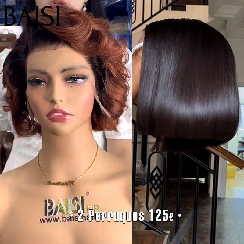 BAISI 1 Perruque 2x6 Lisse 8 pouce 69€ 100% Vietnam Hair 2 Perruques 125€ en 100% vrais cheveux humains BS120