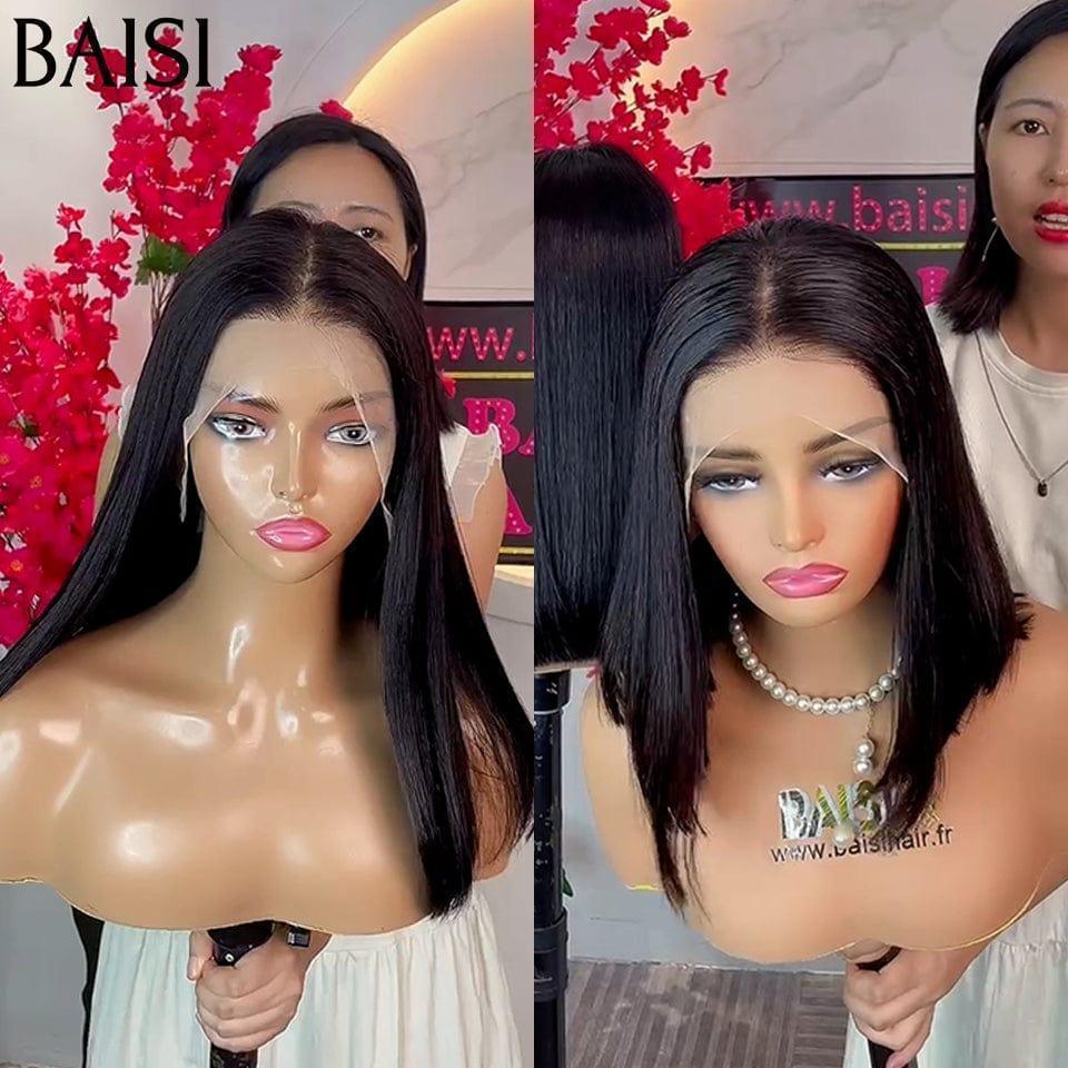 BAISI 13X4 Perruques de Luxe Lisse bob 15A SDD BONE STRAIGHT 250% densite 100% Viêtnam Hair