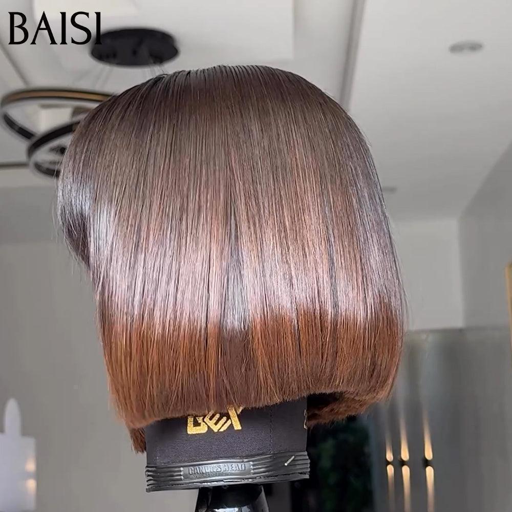 BAISI Grande Promo 15A Vietnam Hair SDD BONE STRAIGHT 300% densité BOB sans lace LISSE AVEC FRANGE 1BT4# 8 Pouces 79.9€ En 100% Cheveux Humains